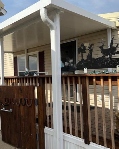 Porch built with a complete exterior finish
