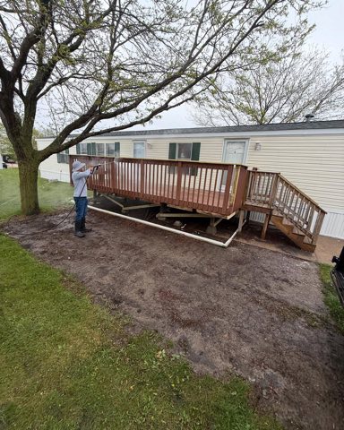 Deck stained in the Summit View community