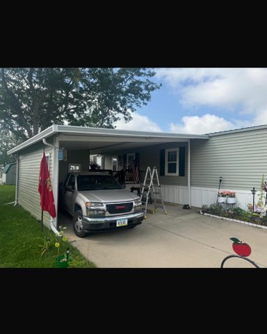 Finished carport construction project